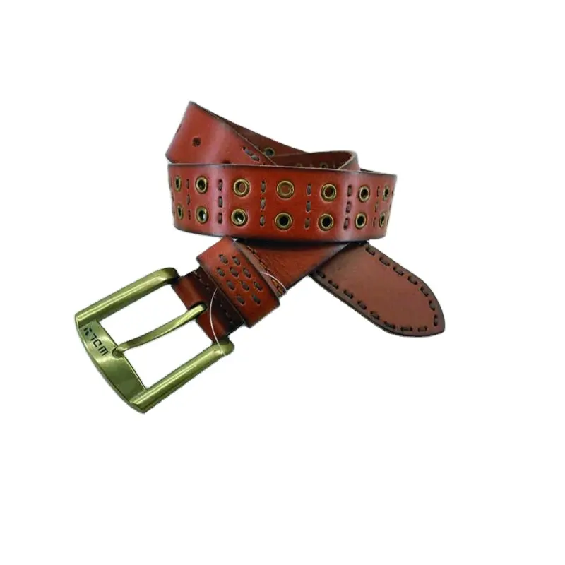 Belts and Accessories Pure Leather Belt for Mens New Studded Design Brown Leather Belt Available at Wholesale Price from India