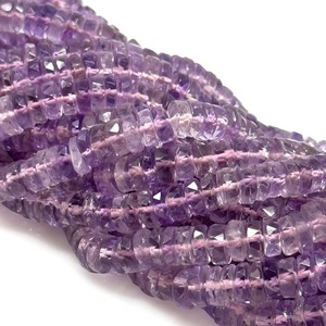 Perles de pierres précieuses en forme de pneu Heishi à facettes en améthyste rose naturelle 5-6mm perles de pierre d'améthyste pour la fabrication de bijoux de l'Inde en vrac 16" - Product Image 6