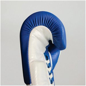 Gants de boxe à lacets en cuir métallisé brillant Vente en gros Conception de logo personnalisé Gants de boxe gagnants de compétition de qualité supérieure - Product Image 3