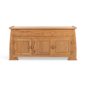 Buffet moderne en bois massif avec rangements, style industriel français, pour salle à manger, salon, bar à domicile - Product Image 1