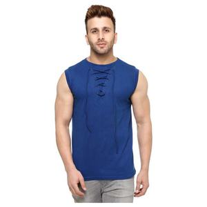 Nueva Camiseta sin Mangas para Hombre, Estilo Verano, Lisa, Teñida, con Capucha, Tejida y Transpirable, Talla Grande, con Decoración Bordada - Product Image 1