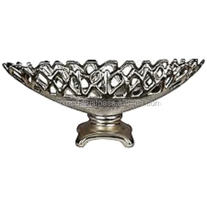 Aluminum Silver Metal Unique Designing Stylish Table Ware Fruit Platters <b>Large</b> Modern Wedding Decoration Lovely Table Ware <b>Bowls</b> - Product Image 1