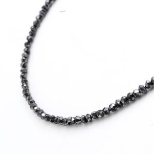 100% Natural <b>Black</b> Diamond Faceted Rondelle Beads Certified Diamond Strand for Personalized Jewelry Bag Packed - Product Image 2