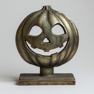 Hollow aluminium pumpkin lantern, patina polish handmade artistry, casting <b>decorative</b> glow perfect for elegant - Product Image 3