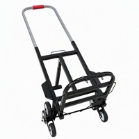 Chariot à main pliable GY en alliage d'aluminium, portable, antichoc, pour monter les escaliers, avec 6 roues omnidirectionnelles en PU