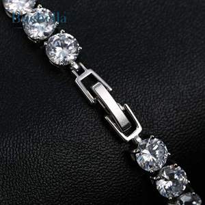 Hip Hop Style 6mm VVS Moissanite Iced Out Tennis <b>Bracelet</b> 14k White <b>Gold</b> with 925 Sterling Silver for Men - Product Image 2