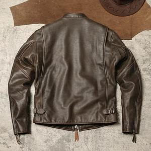 Chaqueta de invierno impermeable a prueba de viento ecológica para hombre de piel de oveja suave sin pintar Retro americana hecha a mano de cuero auténtico - Product Image 2