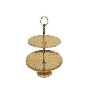 Vaisselle de la maison décoration de mariage ou de fiançailles décoration de fête support de plateau de gâteau à un niveau en métal de finition brillante - Product Image 5