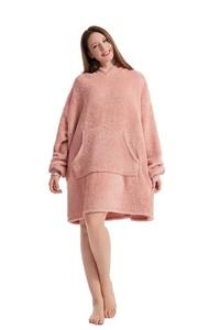 New Winter Eco-Friendly Windproof Oversize Lined <b>Hooded</b> Double-Faced <b>Fleece</b> Hoodie <b>Blanket</b> Warm Robe Women Men Loose Teenagers - Product Image 6