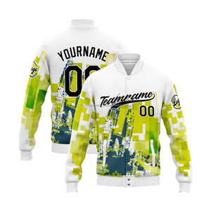 Custom wool <b>varsity</b> <b>jacket</b> with leather sleeves featuring vibrant embroidery and windproof stand collar for teams - Product Image 1