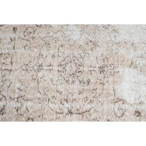 พรมตุรกีวินเทจ ขนาด 3.1x5.8 ฟุต (95x176 ซม.) พรมขนสัตว์สีเบจ - Product Image 4