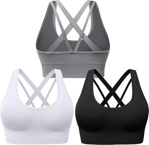 Soutien-gorge de sport pour femmes de qualité supérieure, ultra confortable et respirant, avec logo frontal, soutien moyen pour la course à pied, le yoga et l'entraînement - Product Image 4