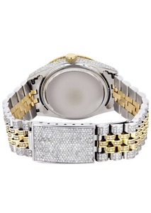 Montre en or de qualité exportée avec des diamants naturels glacés Montre-bracelet en diamant véritable pour hommes disponible à un prix abordable - Product Image 5