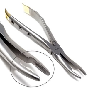 Forceps d'extraction dentaire de qualité supérieure #44, acier inoxydable de qualité supérieure à poignée dorée - Product Image 4