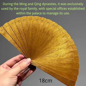 Ventilador de mano de madera de bambú hecho a mano tradicional con tela personalizable para obsequios promocionales y de eventos - Product Image 4