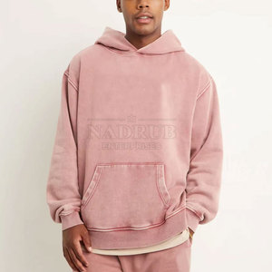 Vente en gros de service OEM de sweats à capuche à effet vintage de base de la meilleure conception sweats à capuche légers à effet vintage de couleur unie - Product Image 1