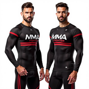 Protector de erupción profesional para obtener personalizado y MMA manga completa y corta obtener ropa de entrenamiento de compresión personalizada kimono de jiu jitsu - Product Image 1
