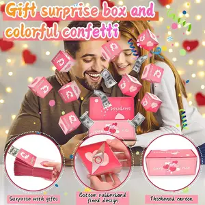 Birthday Surprise Gift Box With Confetti Explosion For Money Cash Explosion DIY Gift Box For Women Men Kid