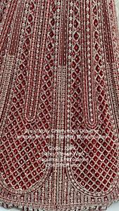 Diseñador pesado Cherry Red Designer Lehenga choli con vestido de mujer étnico indio Dupatta de red nupcial - Product Image 6