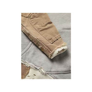 OEM personalizado de calidad superior de los hombres de algodón desgastado Jersey sudaderas con capucha de moda Vintage ropa de invierno con pintado a mano térmico bajo MOQ - Product Image 3