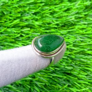 Bague en argent sterling 925 faite à la main fraise verte poire coupe lunette diamant pierre femmes filles fête porter des cadeaux d'anniversaire - Product Image 6