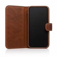 Étui portefeuille en cuir avec emplacements pour cartes pour iPhone 16, portefeuille pratique pour transporter 3 cartes et de l'argent liquide avec un fermoir magnétique