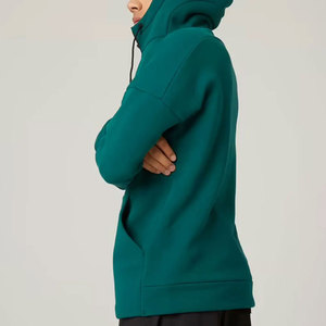 Sweat-shirt à capuche pour homme, fermeture éclair quart de tour, vert uni, coupe classique, vêtements décontractés d'hiver, tissu en molleton respirant, BRANIS SPORTS - Product Image 2