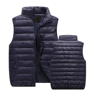 Chaleco acolchado grueso con logotipo personalizado para hombre, chaqueta de invierno con carcasa de nailon transpirable, cálido sin mangas para el trabajo, ropa al por mayor - Product Image 2