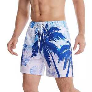 Shorts de Baño para Hombre, Estilo Urbano, Cintura Media, Cordón Ajustable, Secado Rápido, Casuales, 100% Algodón - Product Image 1
