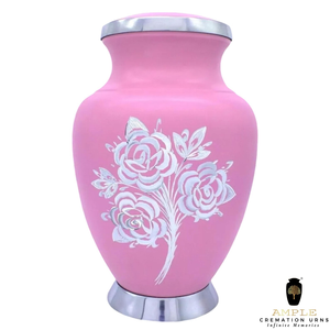 Pink Flower Handcrafted Aluminum Cremation <b>Urn</b> Metal Cremation <b>Urns</b> with Meena Coating Elegant Memorial <b>Urn</b> in <b>Large</b> & Keepsake - Product Image 3