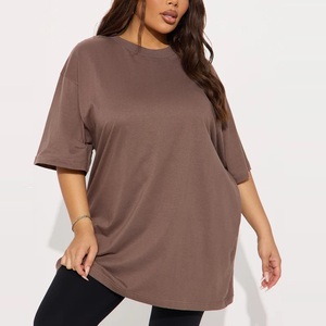 Nouveauté, t-shirts à manches courtes en coton 100% tricoté, logo sur le devant, style streetwear décontracté, surdimensionné, vente en gros, taille plus - Product Image 3