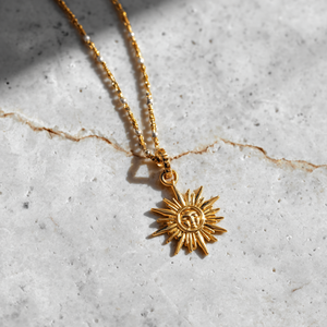 18K collar de oro personalizado sol colgante al por mayor joyería regalo OEM ODM - Product Image 1