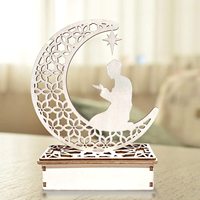 Elegantes Portavelas de Té en Forma de Luna, de Hierro Dorado, sin Llama, Ecológicos, Diseño Moderno, Hechos a Mano, para Ramadán