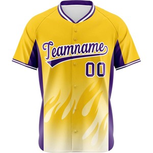 Premium OEM Heat-Transfer Baseball Jersey Supplier Breathable <b>Polyester</b> Full Button Athletic <b>Shirt</b> Custom Artwork Contrast - Product Image 1