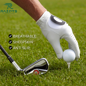 Guantes de golf de piel de oveja Cabretta de alta calidad con agarre de muñeca Protección UV y características impermeables Uso OEM para manos - Product Image 2