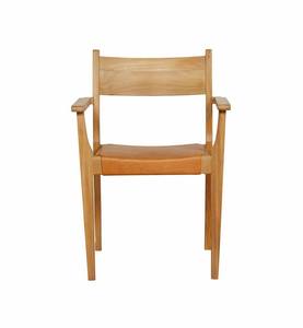 Chaise de salle à manger en cuir d'acajou de couleur marron solide pour meubles de salle à manger d'hôtel - Product Image 5