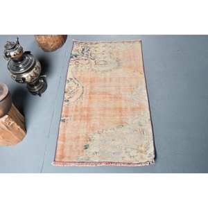 Tapis turc en laine de 21x37 pieds, tapis à tissage plat orange beige, motif patchwork, support en latex pour décorations de salon - Product Image 1