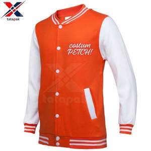 Chaquetas de Cuero Estilo Universitario para Hombre, Delgadas, con Cuello Alto, Mangas Letterman, Logotipo Frontal, Servicio OEM - Product Image 3