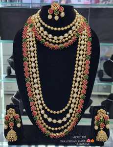 ENSEMBLE DE BIJOUX INDIENS TRADITIONNELS ET À LA MODE EN CUIVRE ENSEMBLE DE BIJOUX DE MARIAGE POUR FEMMES BOUCLES D'OREILLES ET COLLIER - Product Image 2