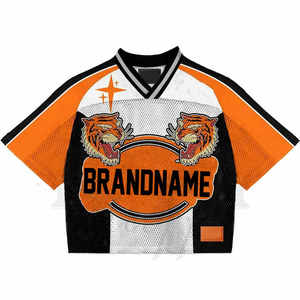 Uniforme de football américain personnalisé pour hommes T-shirt surdimensionné à manches courtes Jersey respirant Mesh Fashion Wholesale - Product Image 2