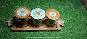 Collection de pots en acrylique Arabian Nights avec plateau d'incrustation de vadrouille en bois personnalisé pour les cadeaux de l'Aïd - Product Image 5