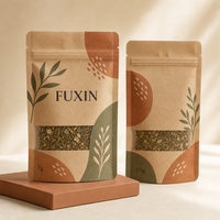 Sachet d'emballage compostable de luxe en papier kraft avec fenêtre, 3,5g 7g, pochette stand-up, avec logo personnalisé, fermeture magnétique, pelliculage pour aliments