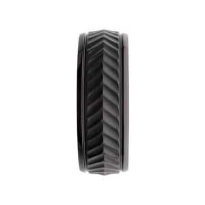 INOX Comfort Fit Chevron <b>Ring</b> Black IP Titanium Matte Finish for Wedding - Product Image 3