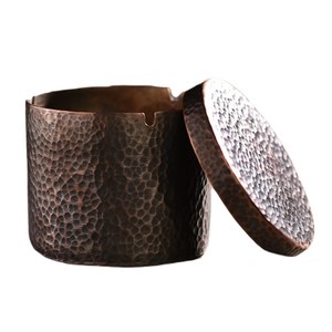 Nouveau luxe martelé cuivre rond cendrier couvercle de table Cigarette cendrier pour hôtel Restaurant maison bureau intérieur extérieur - Product Image 1