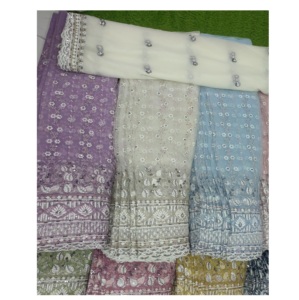 New Updated Daman Sequence With <b>Glitter</b> Embroidery Net <b>Fabric</b> for Garment Available at Affordable Price - Product Image 1