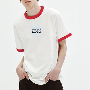 Camisetas personalizadas impresas personalizadas Camiseta de manga corta con cuello redondo sólido de gran tamaño para hombre - Product Image 3