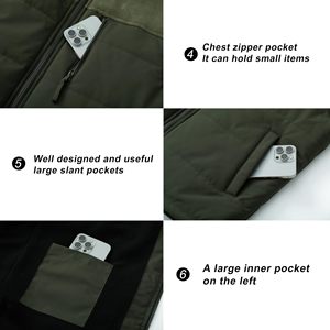 Vestes matelassées pour hommes en gros, sans manches, manteaux à bulles tendance avec plumes, logo personnalisé, grande taille, hiver - Product Image 3