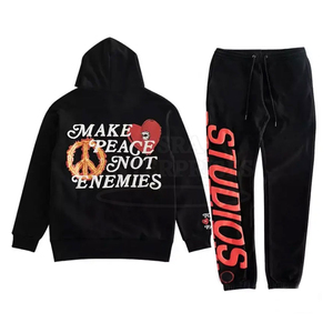 Ensembles de jogging deux pièces pour femmes, personnalisables, de haute qualité, légers, couleur noire unie, dernière arrivée, respirants - Product Image 1