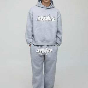 เสื้อมีฮู้ดทรงแบ็กส์และกางเกงวอร์มผ้าคอตตอนโอเวอร์ไซส์สำหรับ2025ชายและหญิง - Product Image 1