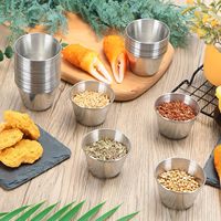 Vente de qualité supérieure Trempette en acier inoxydable Petit condiment Confiture de soja Sauces aux tomates Tasse Conteneur Plat Bol Restaurant Maison